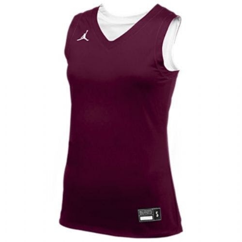 JORDAN WOMEN'S TEAM REVERSIBLE PRACTICE JERSEY Burgundy/White